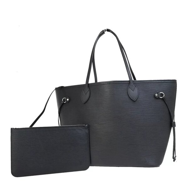 LOUIS VUITTON Neverfull MM Shoulder Tote Bag Epi Leather Black M40932 674RK774 - Picture 1 of 16
